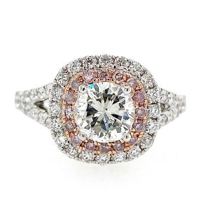 1.70 CTW Double Halo Diamond Engagement Ring
