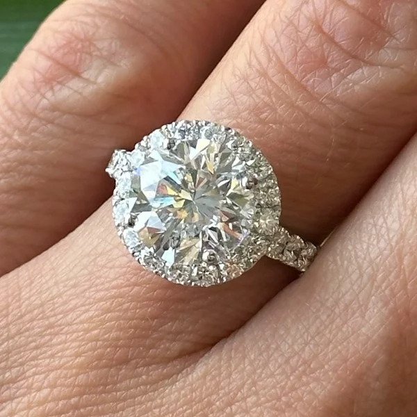 3.36 CTW Halo Diamond Engagement Ring